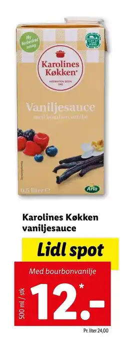 Lidl Karolines Køkken Vaniljesauce 500ml tilbud