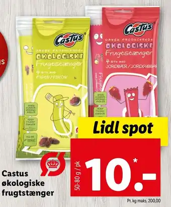 Lidl Castus Økologiske Frugtstænger 50-80g tilbud