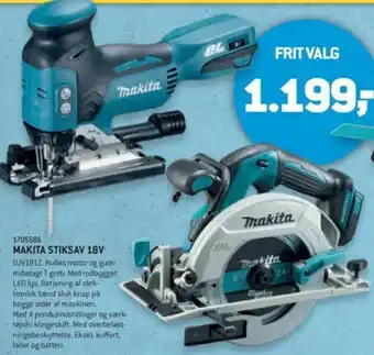 XL-BYG Makita Stiksav 18V 1705586 tilbud