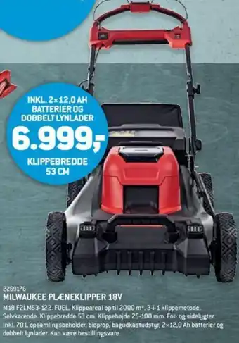 XL-BYG Milwaukee Plæneklipper 18V 2269176 tilbud