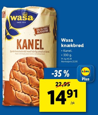Lidl Wasa Knækbrød 330g tilbud