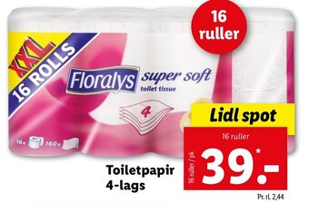 Lidl Toiletpapir 4-Lags tilbud