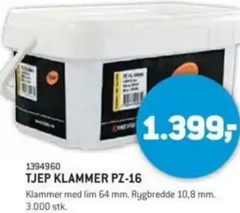 XL-BYG Tjep Klammer PZ-16 64 mm. 1394960 tilbud