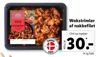 Lidl Wokstrimler Af Nakkefilet 400g tilbud