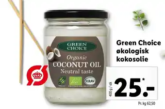 Lidl Green Choice Økologisk Kokosolie 400g tilbud