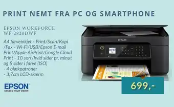 EDB Center Epson workforce wf-2820dwf tilbud