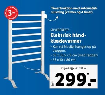 Lidl Elektrisk håndklædevarmer tilbud