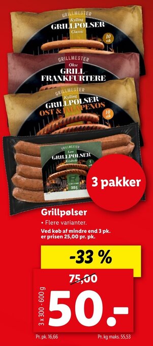Lidl Grillpølser tilbud