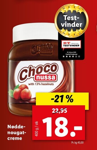 Lidl Nøddenougat Creme tilbud