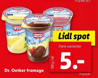 Lidl Dr. Oetker Fromage 100g tilbud