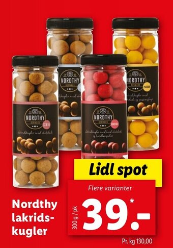 Lidl Nordthy Lakridskugler 300g tilbud