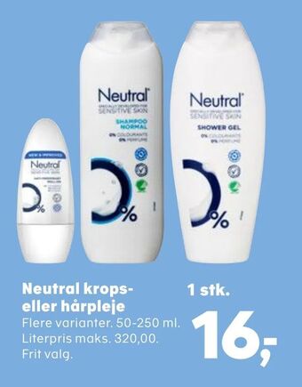 Kvickly Neutral krops eller hårpleje tilbud
