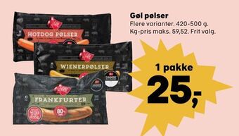 Kvickly Gøl pølser tilbud