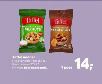 Kvickly Taffel nødder tilbud