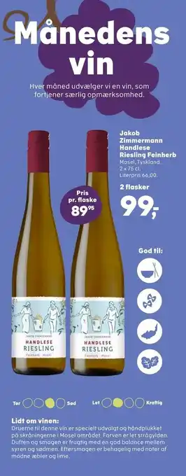Kvickly Jakob Zimmermann Handlese Riesling Feinherb tilbud