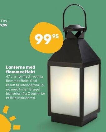 Kvickly Lanterne med flammeeffekt tilbud