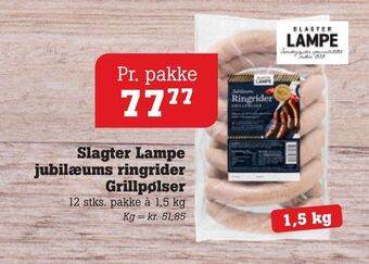Poetzsch Padborg Slagter Lampe jubilæums ringrider grillpølser tilbud