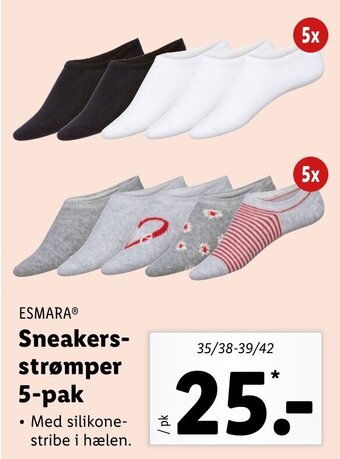 Lidl Sneakers Strømper 5-Pak tilbud