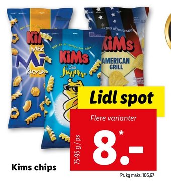 Lidl Kims Chips 75-95g tilbud