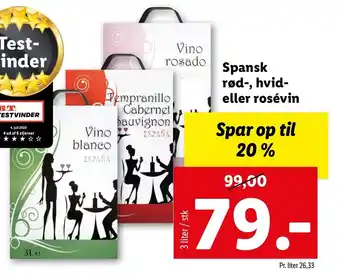 Lidl Spansk Rød-, Hvid tilbud