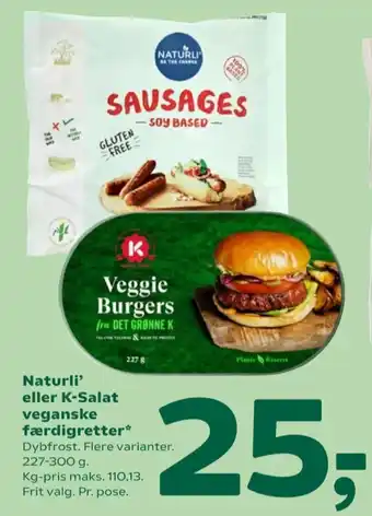 Coop 365 Naturli' vegetarpølser tilbud