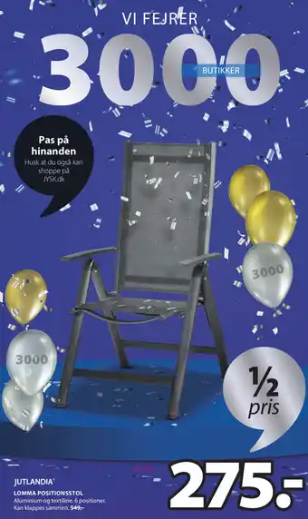 JYSK Jutlandia Lomma Positionstol tilbud