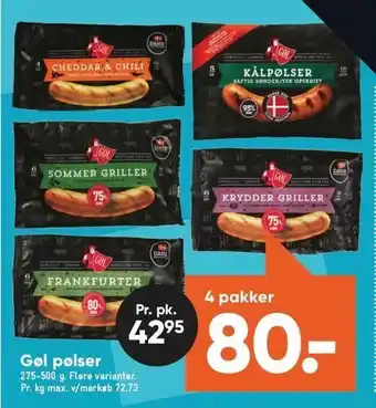 Bilka Gøl pølser 4 pakker tilbud