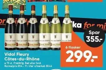 Bilka Vidal fleury côtes-du-rhône 6 flasker tilbud