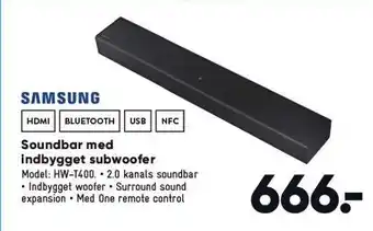 Soundbar m. indb. subwoofer