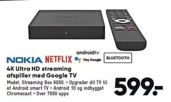 Bilka 4K ultra HD streaming afspiller m. google TV tilbud