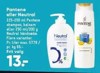 Bilka Pantene el. Neutral tilbud