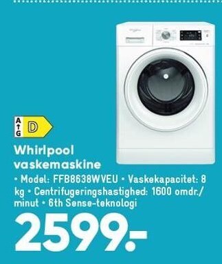 Bilka Whirlpool vaskemaskine tilbud