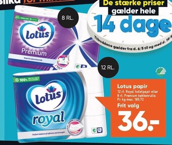 Bilka Lotus papir tilbud