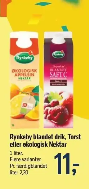 Føtex Rynkeby blandet drik, Tørst eller økologisk nektar tilbud