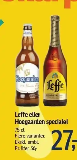 Føtex Leffe eller Hoegaarden specialøl tilbud