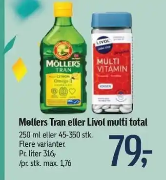 Føtex Møllers Tran el. Livol multi total tilbud