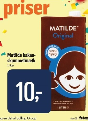Føtex Matilde kakaoskummetmælk tilbud