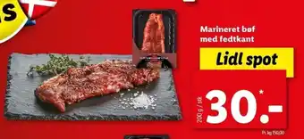 Lidl Marineret Bøf Med Fedtkant 200g tilbud