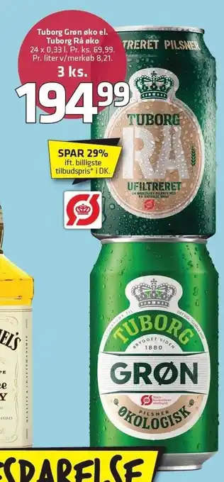 Fleggaard Tuborg Grøn øko el. Tuborg Rå øko tilbud