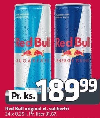 Fleggaard Red Bull Original el. sukkerfri tilbud
