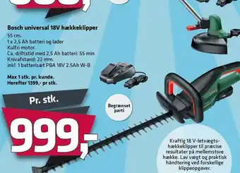 Fleggaard Bosch universal 18V hækkeklipper tilbud