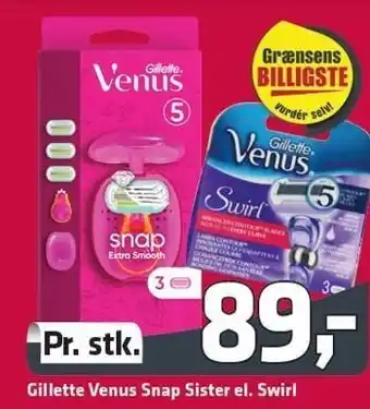 Fleggaard Gillette Venus Snap Sister el. Swirl tilbud