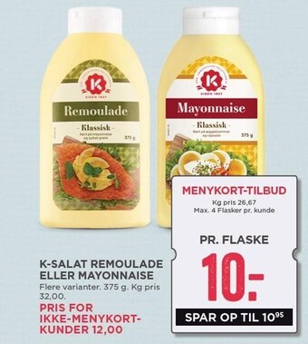 MENY K-salat remoulade el. mayonnaise tilbud