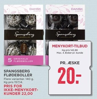 MENY Spangsberg flødeboller tilbud