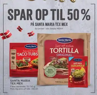 MENY Santa Maria Tex Mex - Spar optil 50 % tilbud