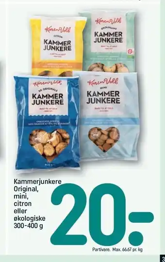 REMA 1000 Kammerjunkere original, mini, citron el. økologiske tilbud