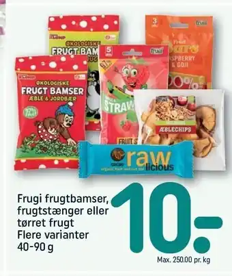 Frugi frugtbamser, frugtstænger el. tørret frugt