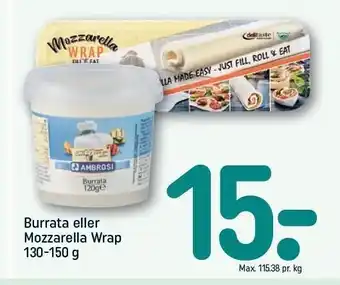 Burrata el. mozzarella wrap