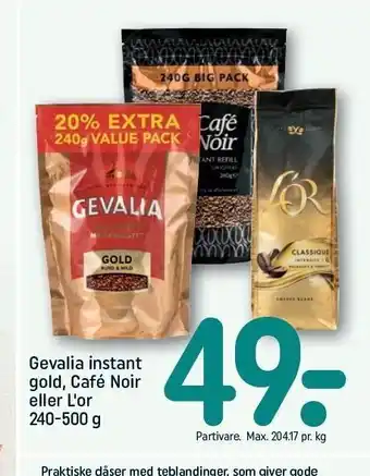 REMA 1000 Gevalia instant gold, café noir el. l'or tilbud