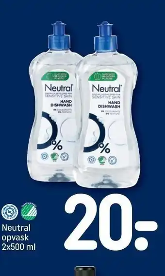 REMA 1000 Neutral opvask 2x500ml tilbud